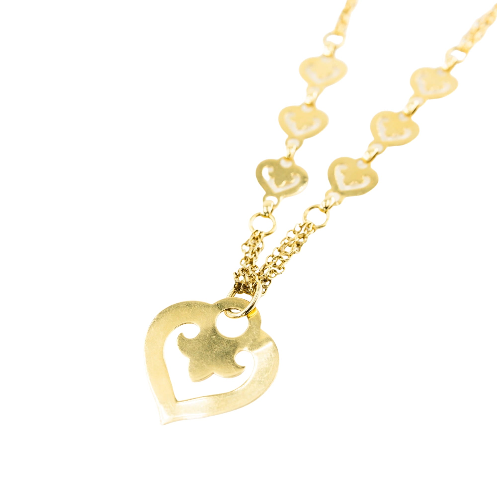 O.J. PERRIN "Coeur Légendes" Yellow Gold Pendant Necklace