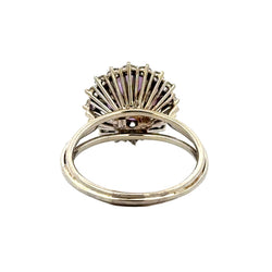 "Entourage" Ring in White Gold, Amethyst, and Diamonds