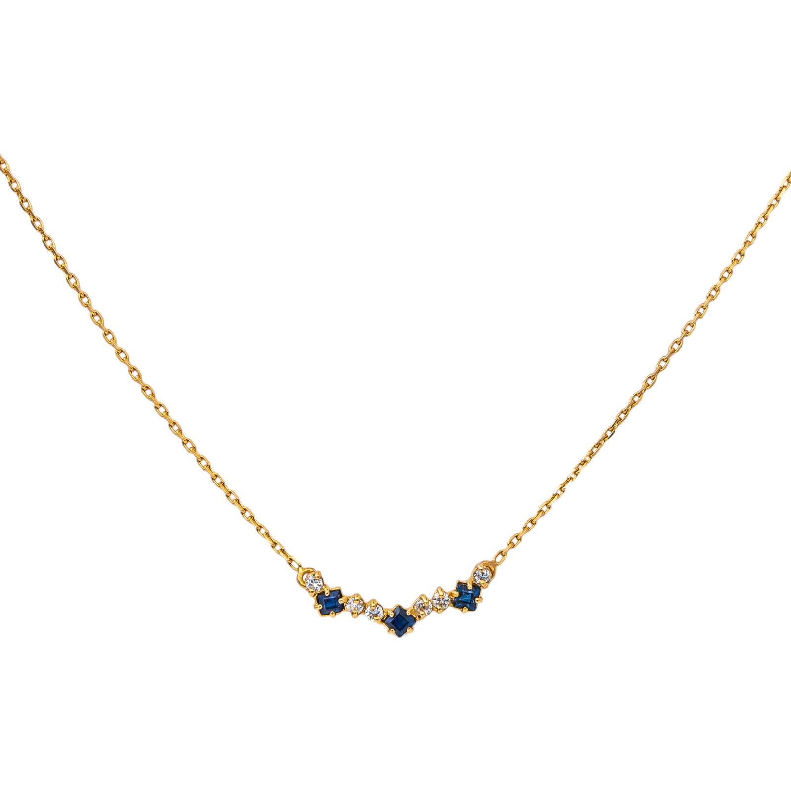 Collier Maille forçat Or jaune Saphir