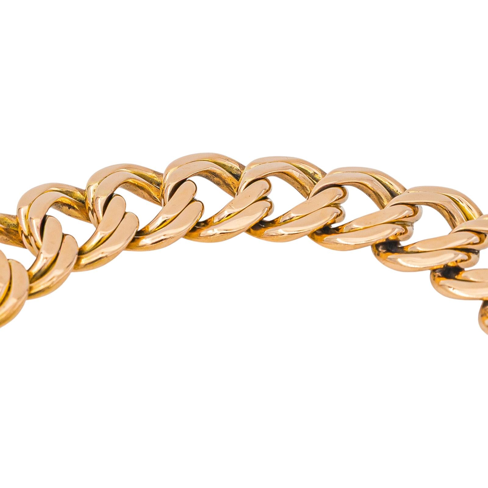 Bracelet Maille gourmette double Or rose