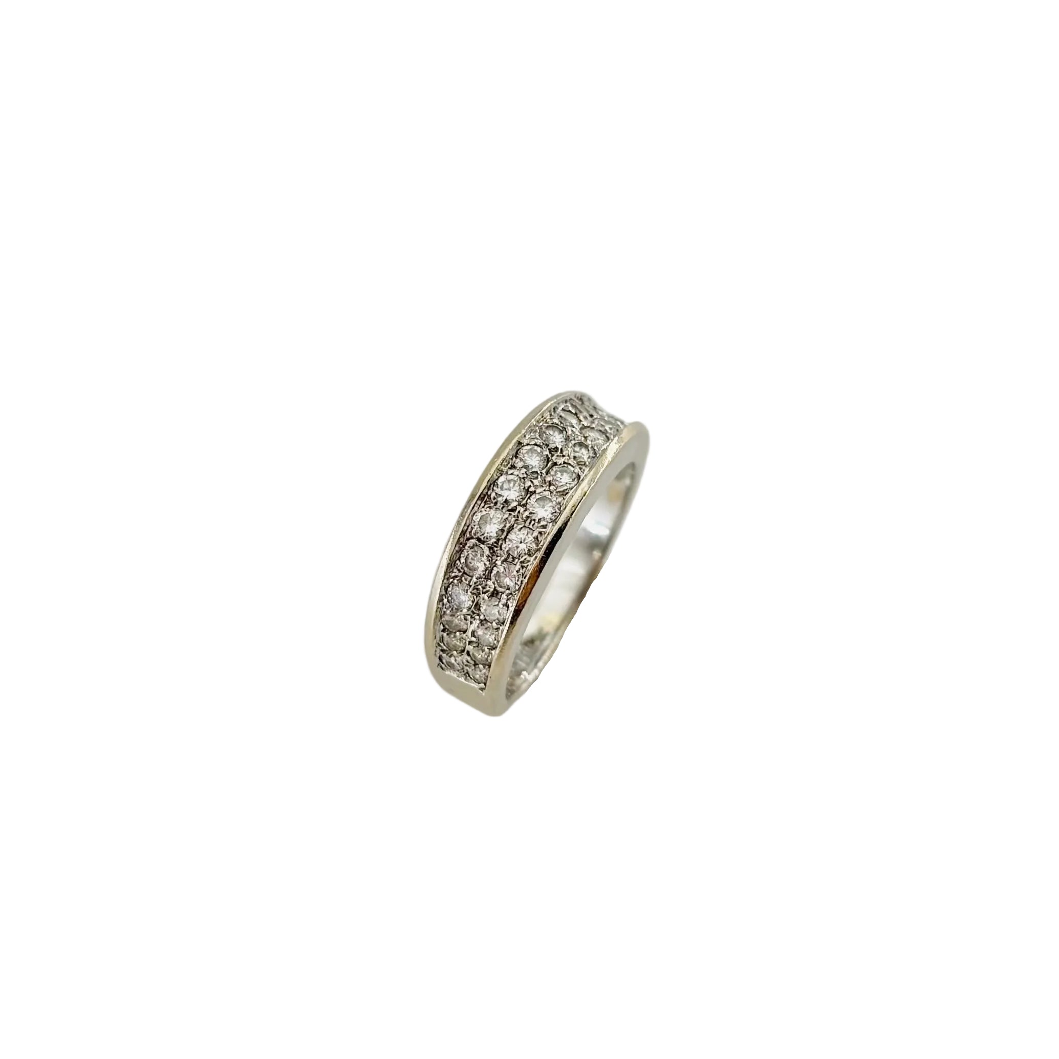 White Gold and Diamond Bangle Ring