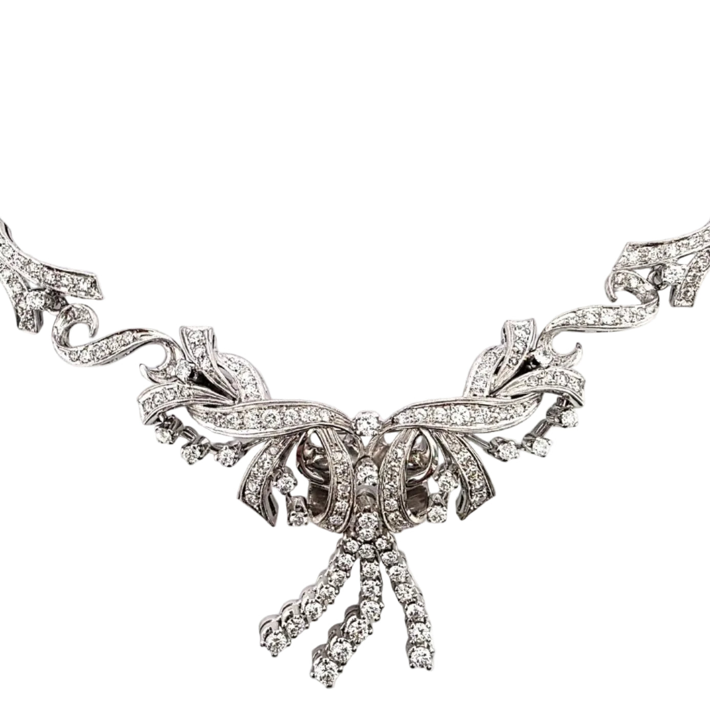 Necklace Plastron in White gold and Diamonds