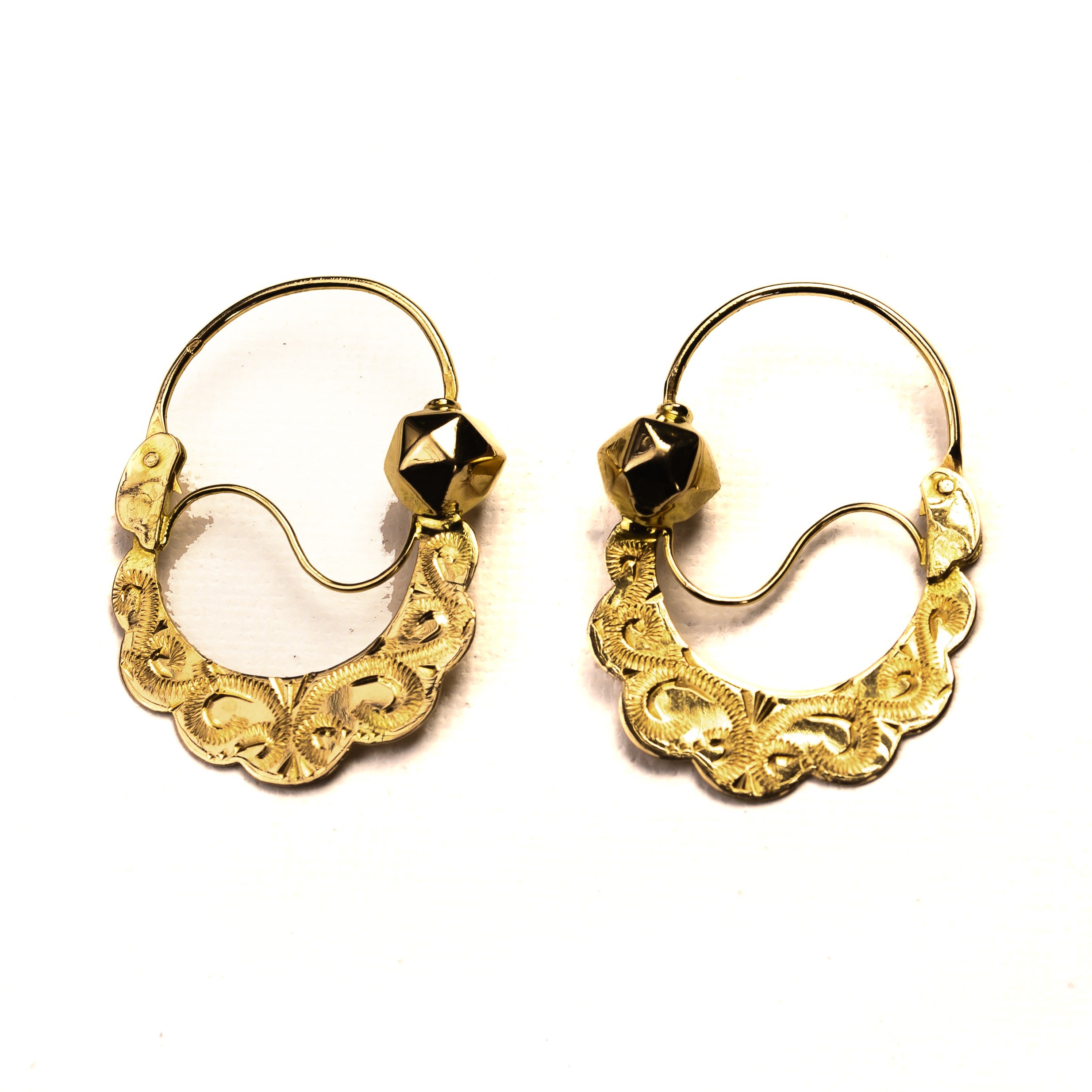 Boucles d'oreilles Créoles en or polychrome