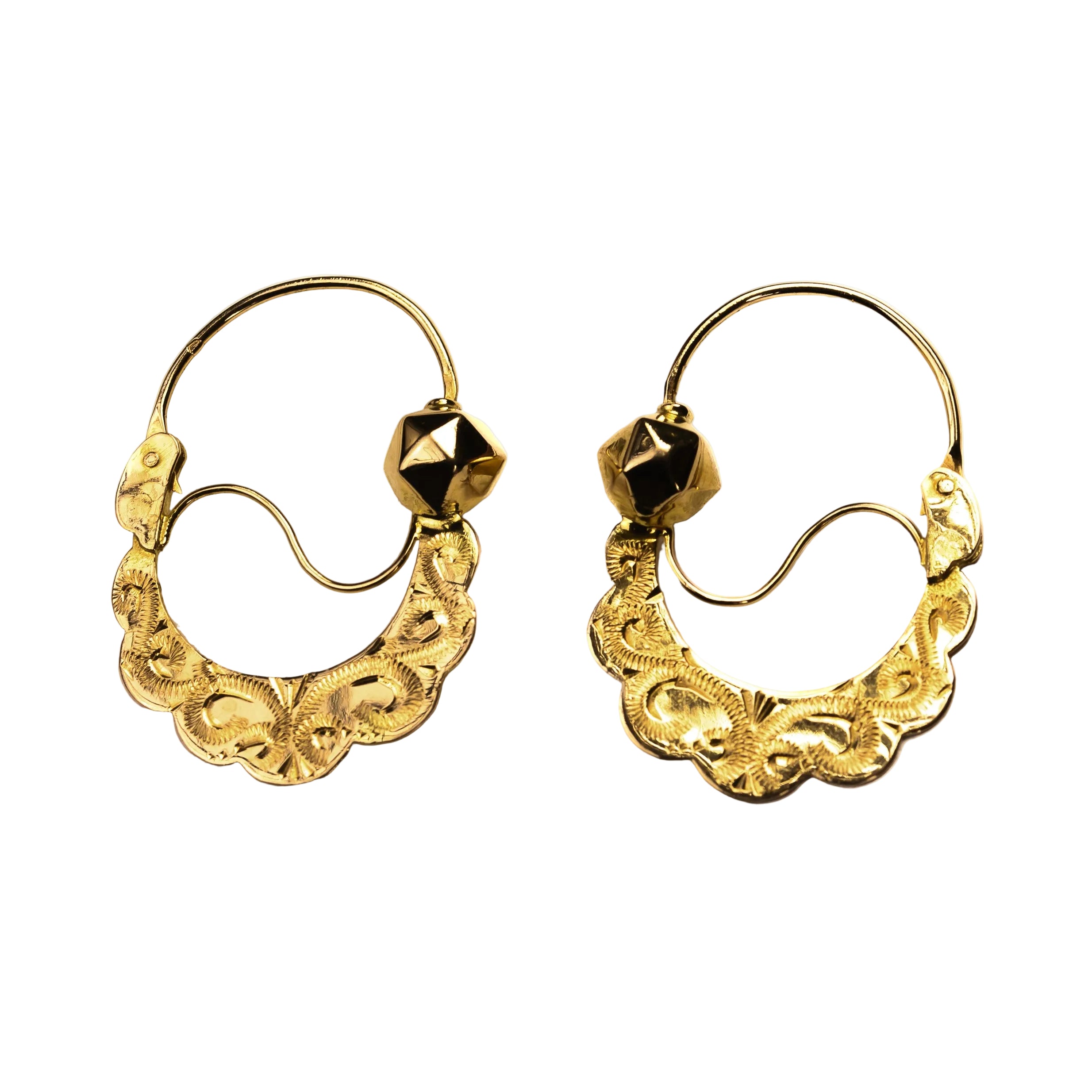 Polychrome gold Hoop earrings