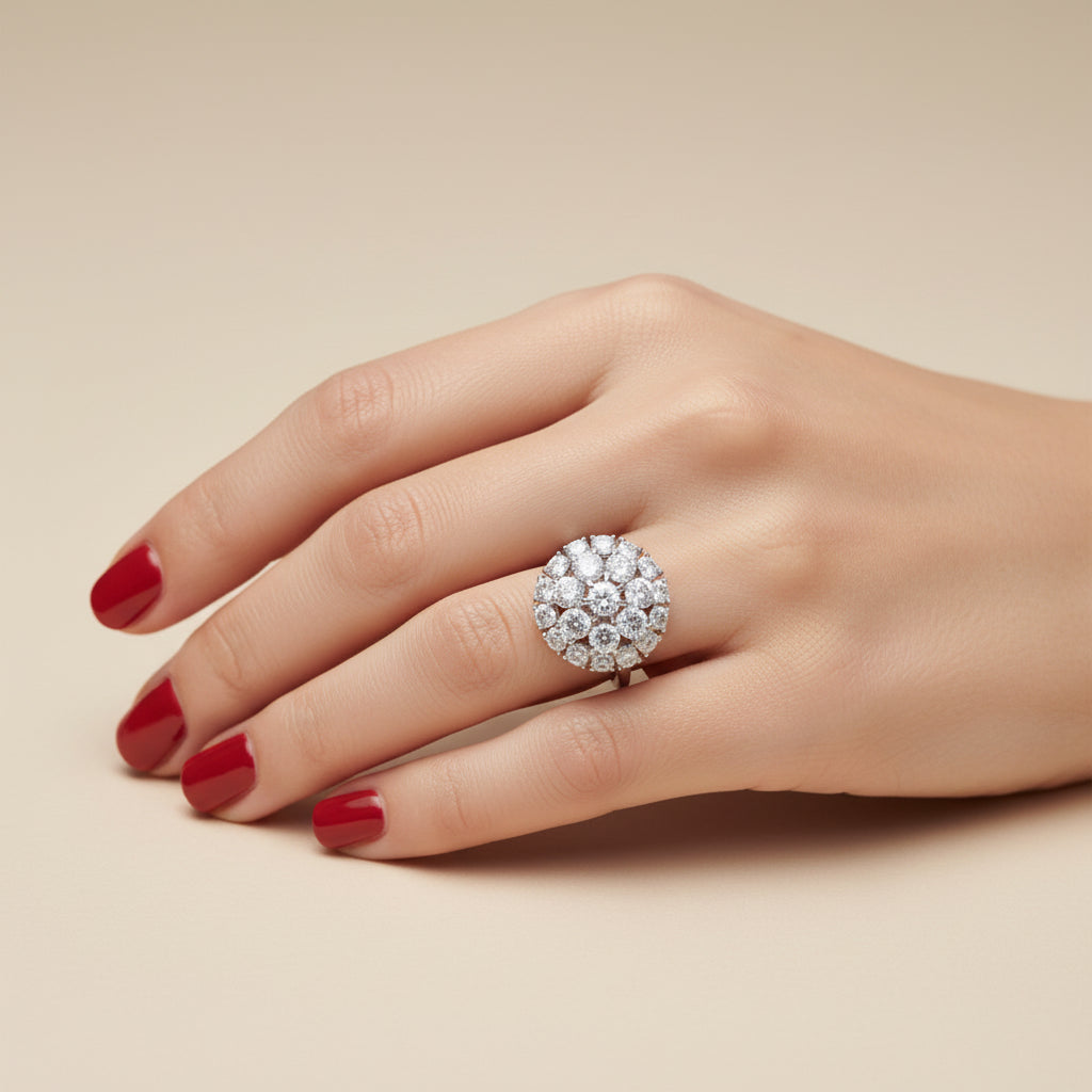 Ring Marguerite in white gold and diamonds