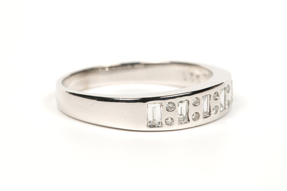 White Gold and Diamond Wedding Band