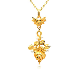 Yellow Gold and Pearl Pendant
