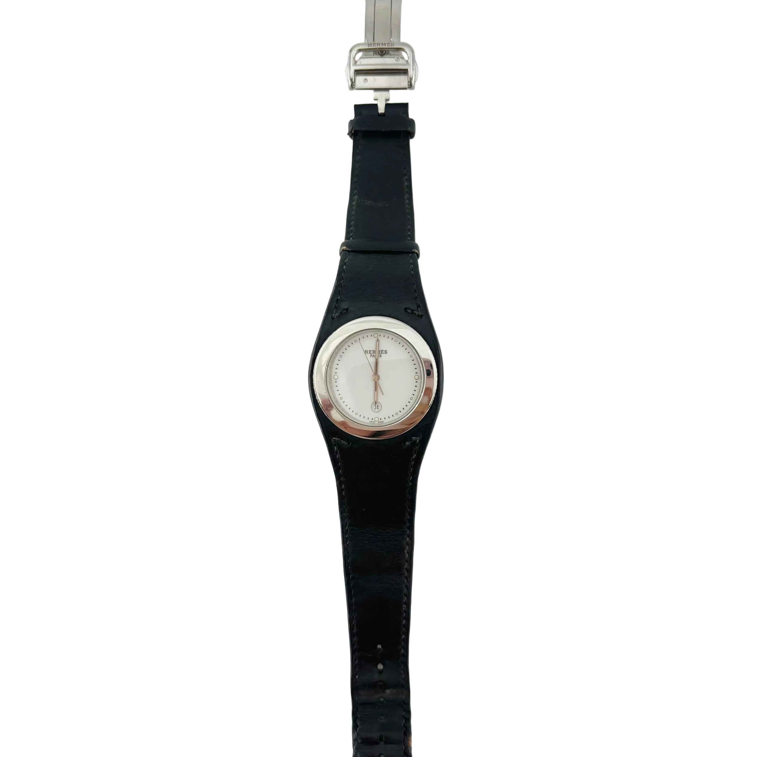 Montre HERMÈS Harnais en acier et cuir