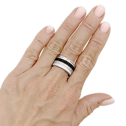 Bague Boucheron, "Quatre Black Edition Large", or blanc, PVD et diamants.