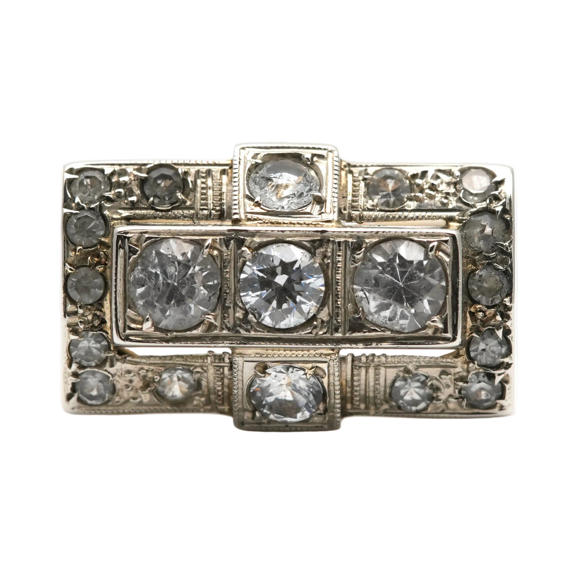 Tank Ring in Yellow Gold with Sapphires