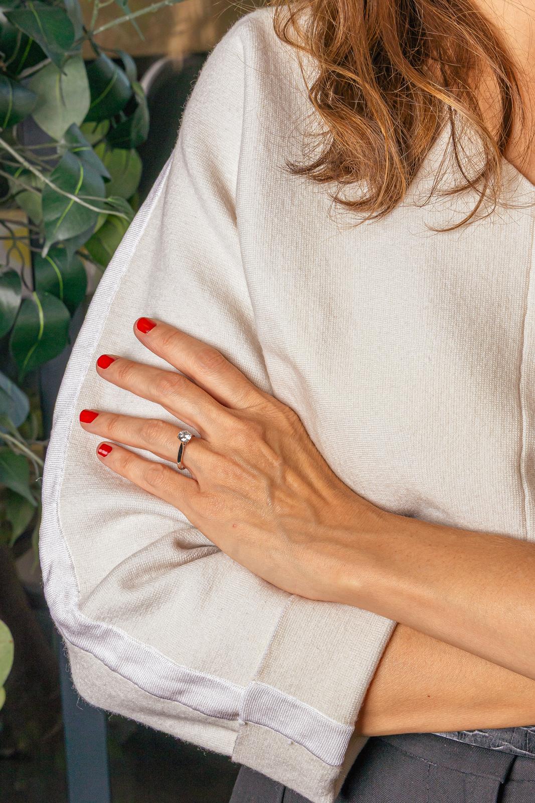 Bague Solitaire  Or blanc Diamant