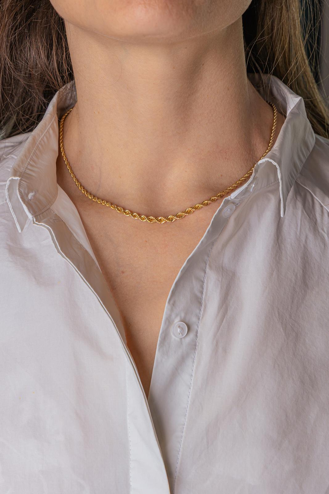 Yellow Gold Rope-Link Necklace