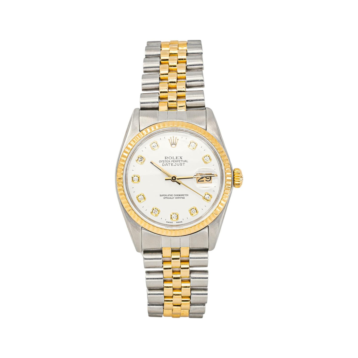 Rolex Datejust Watch, Yellow gold with Diamonds