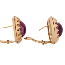 Yellow Gold and Ruby Clip-On Earrings