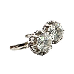 White Gold and Diamond Lever-back Earrings