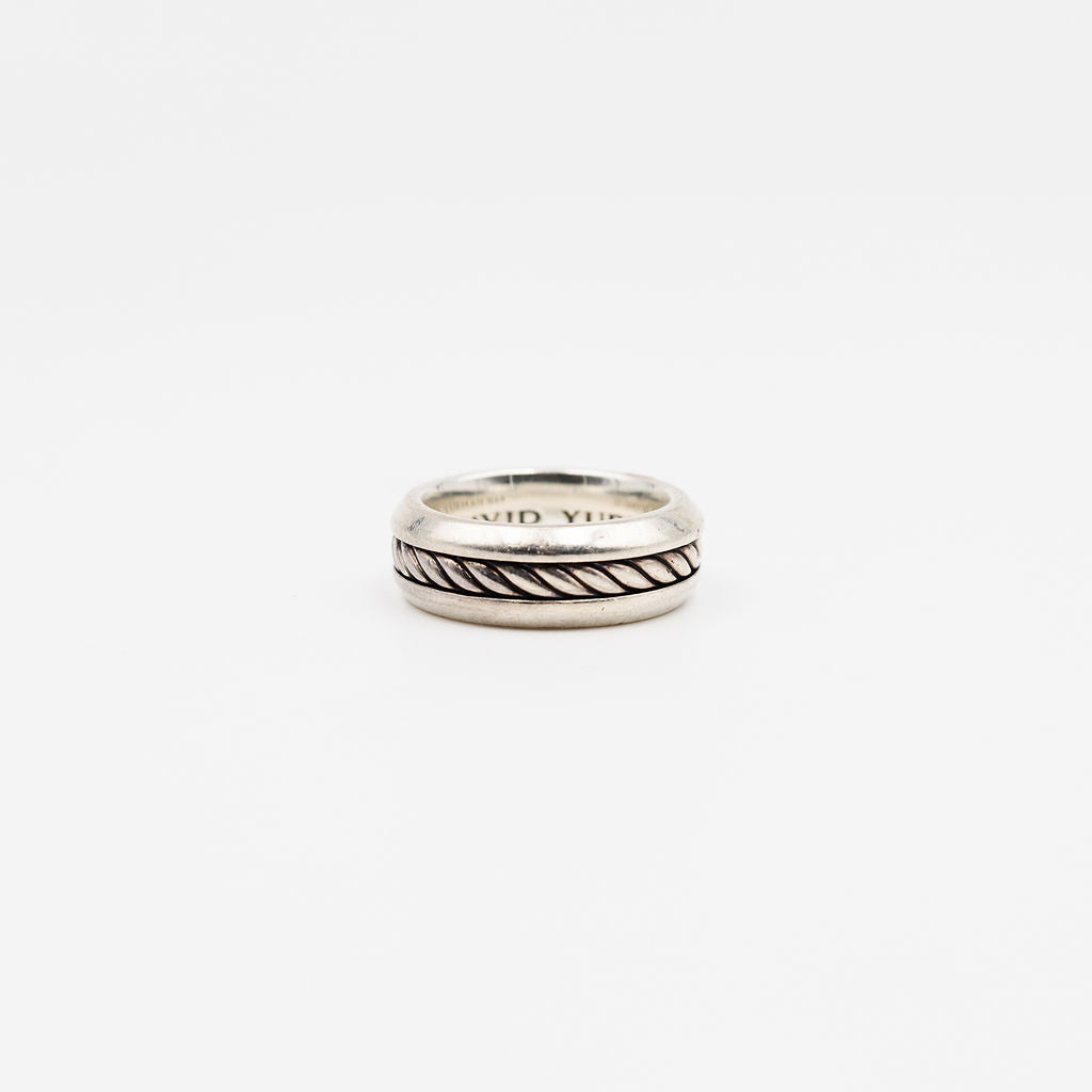 DAVID YURMAN "Cable Inlay" Silver Bangle Ring