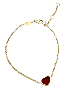CHOPARD "Happy Hearts" Bracelet in Rose gold and Carnelian