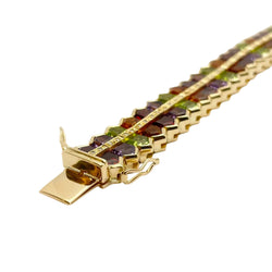 GOUBLE' PARIS Bracelet in yellow gold, quartz, Amethyst, Tourmaline, and Diamonds