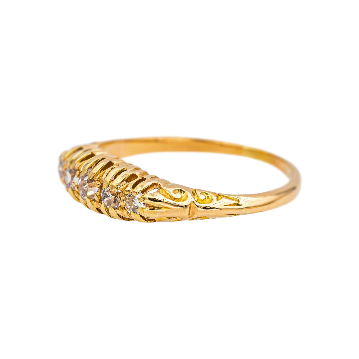 Bague Jarretière en or jaune et diamants