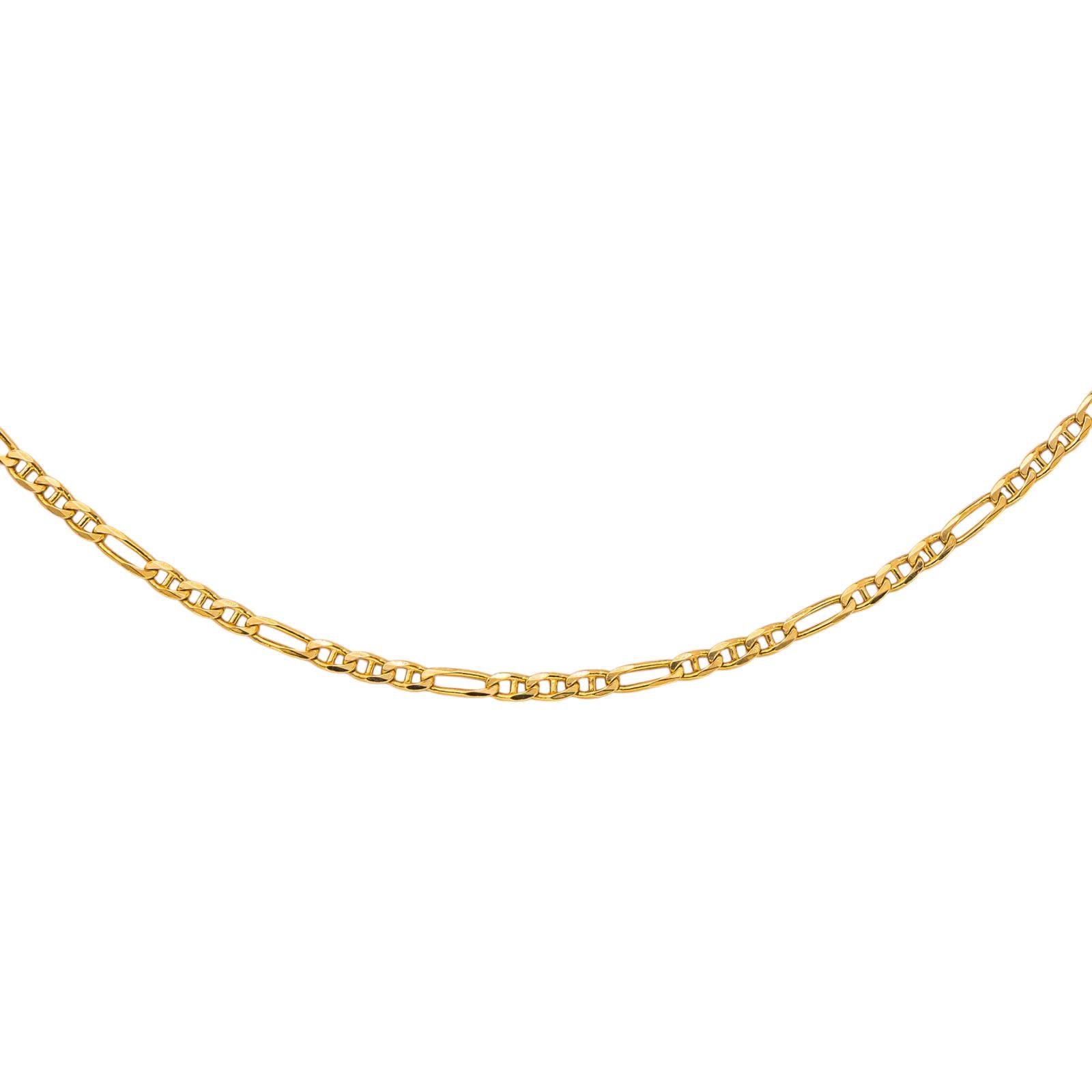 Yellow Gold Figaro Chain Necklace