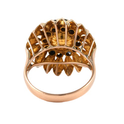 "Dôme" Ring in Yellow Gold, Pearl, and Sapphires