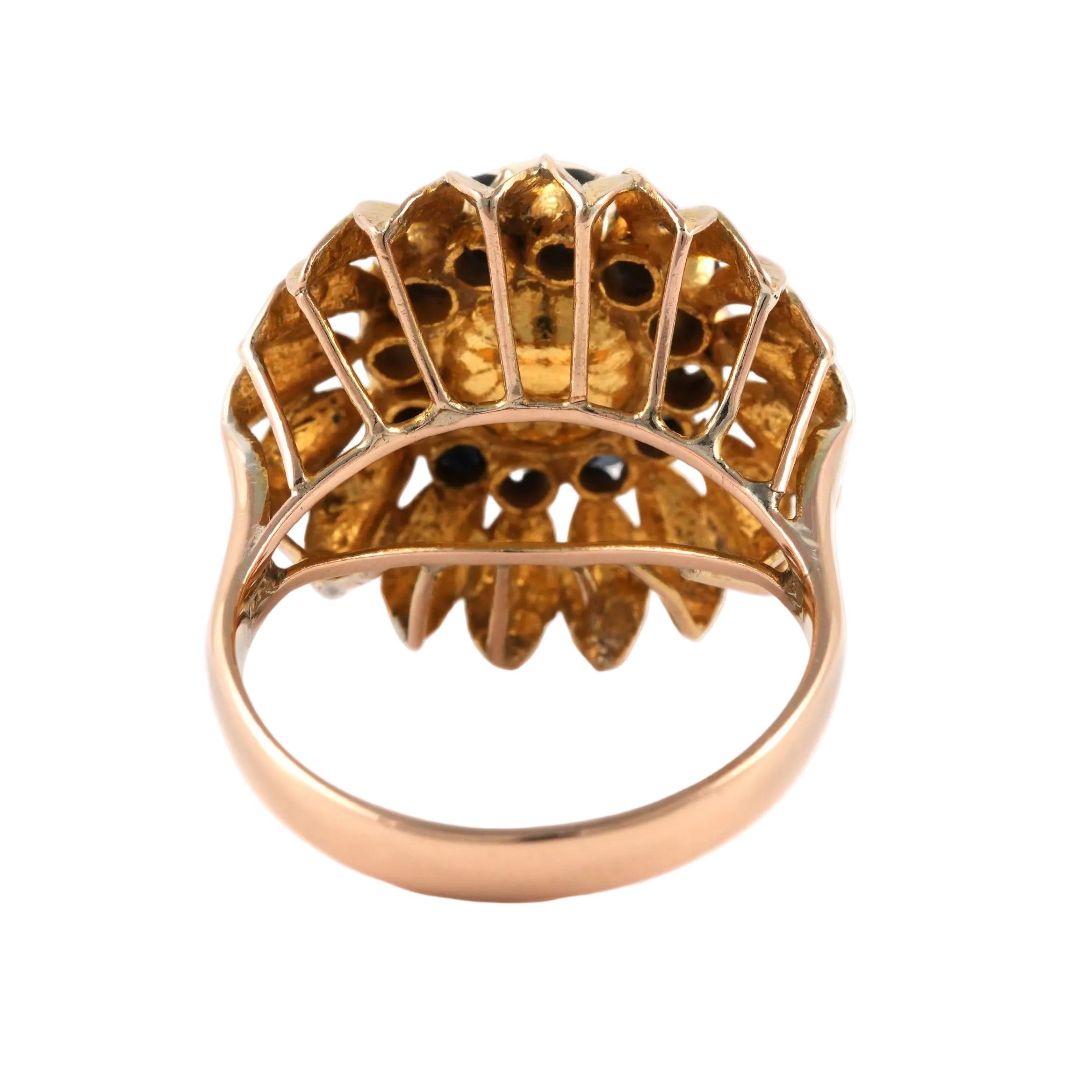 "Dôme" Ring in Yellow Gold, Pearl, and Sapphires