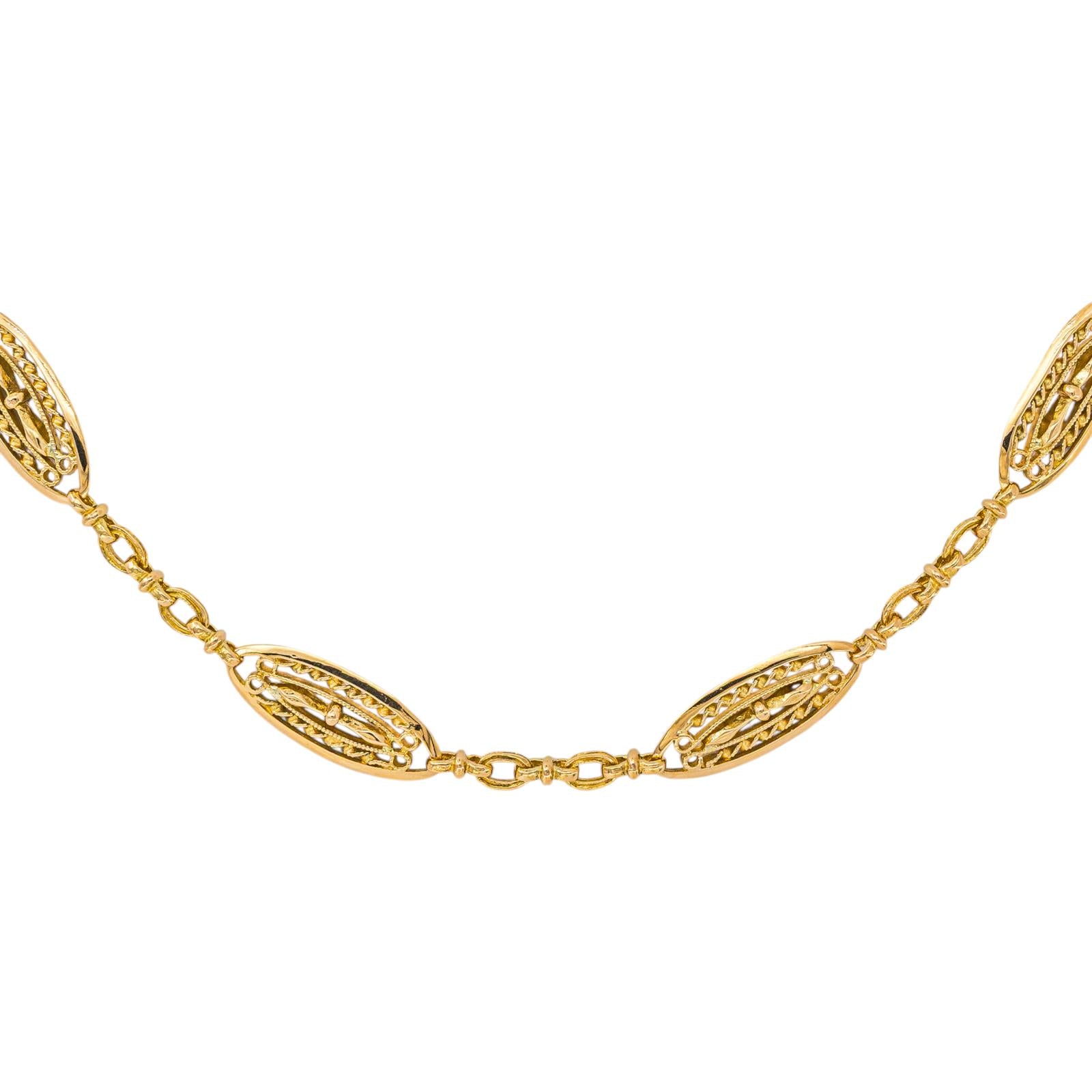 Yellow Gold Filigree Necklace
