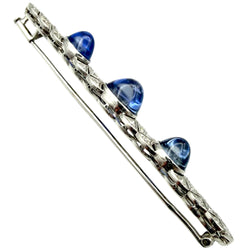 Platinum Brooch with Sapphires and Diamonds