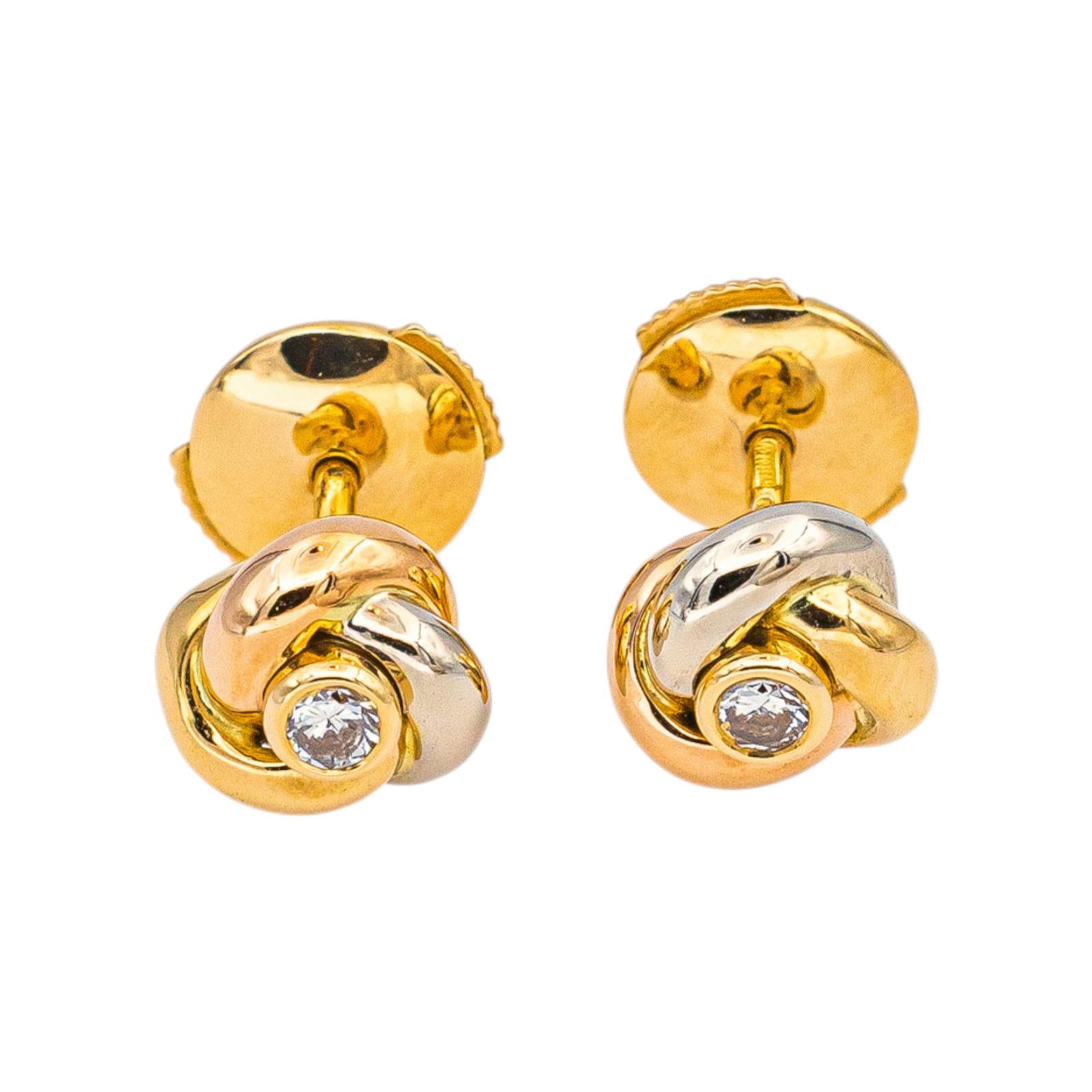Cartier Boucles d'oreilles Puces Trinity Or rose Diamant