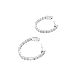 Boucles d'oreilles Créoles en or blanc et diamants