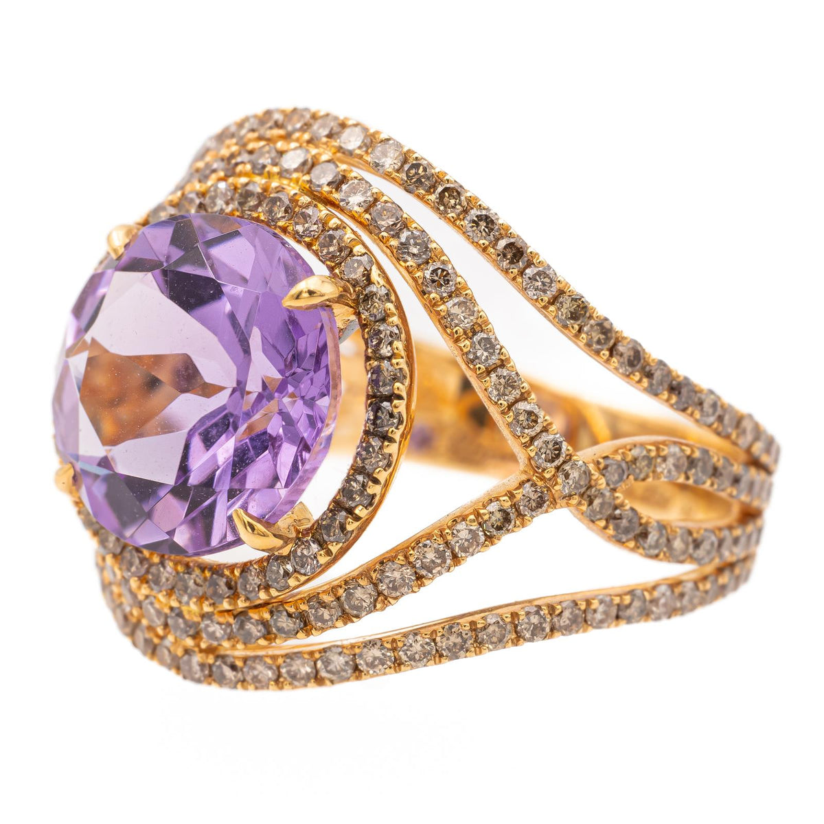 Etername Eternal Ring, Yellow gold with Amethyst