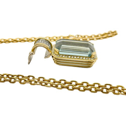 GOUBLE Pendant Necklace in yellow gold, aquamarine, and diamonds