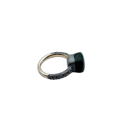 POMELLATO "Nudo" Ring in rose gold, titanium, obsidian, and black diamonds