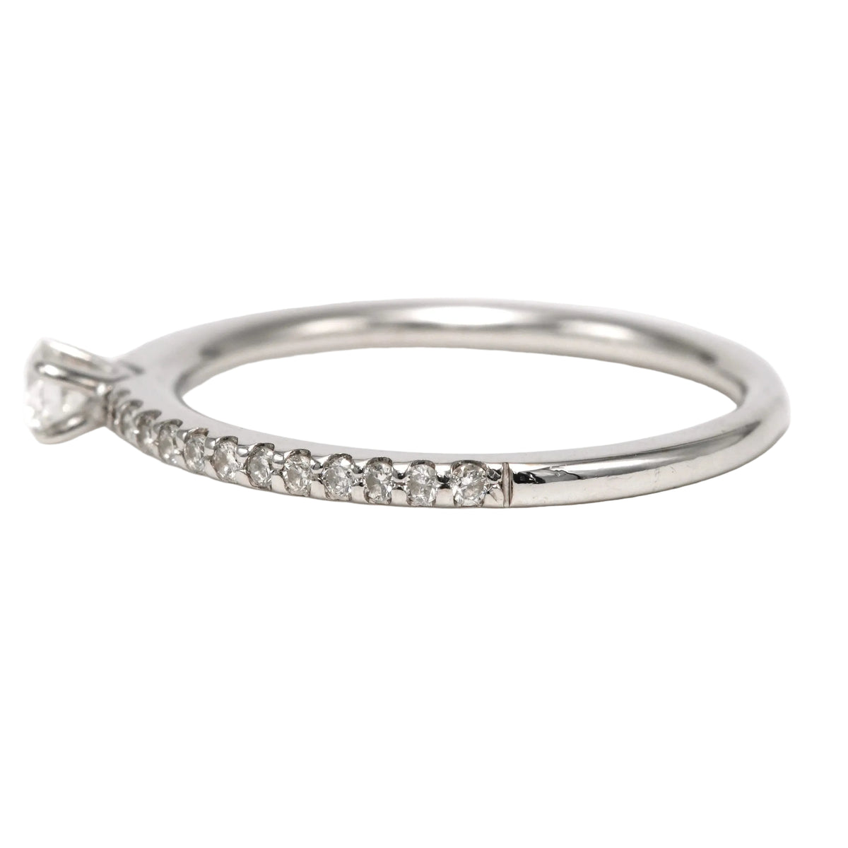 White Gold Solitaire Ring with Diamonds