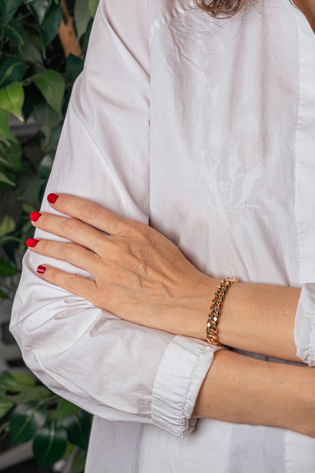 Rose gold curb chain bracelet