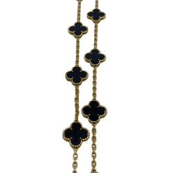 VAN CLEEF & ARPELS "Vintage Alhambra" Long Necklace in yellow gold and Onyx