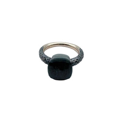POMELLATO "Nudo" Ring in rose gold, titanium, obsidian, and black diamonds
