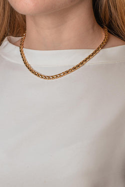 Collier Maille tressée Or rose