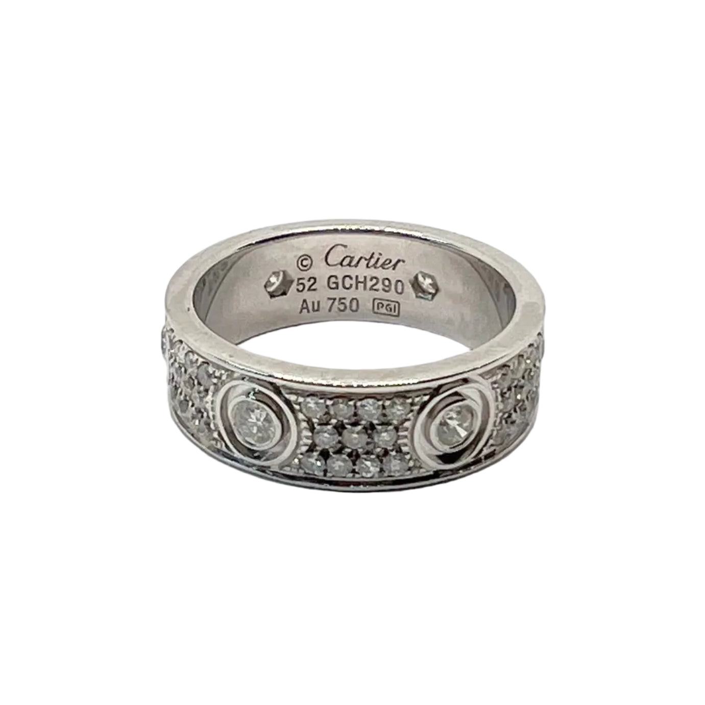 Bague Alliance CARTIER Love en or blanc et diamants