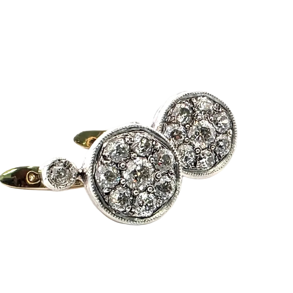 Yellow Gold and Diamond Lever-back Earrings