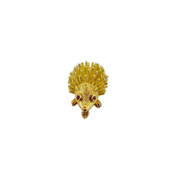 Yellow Gold and Ruby Hedgehog Brooch