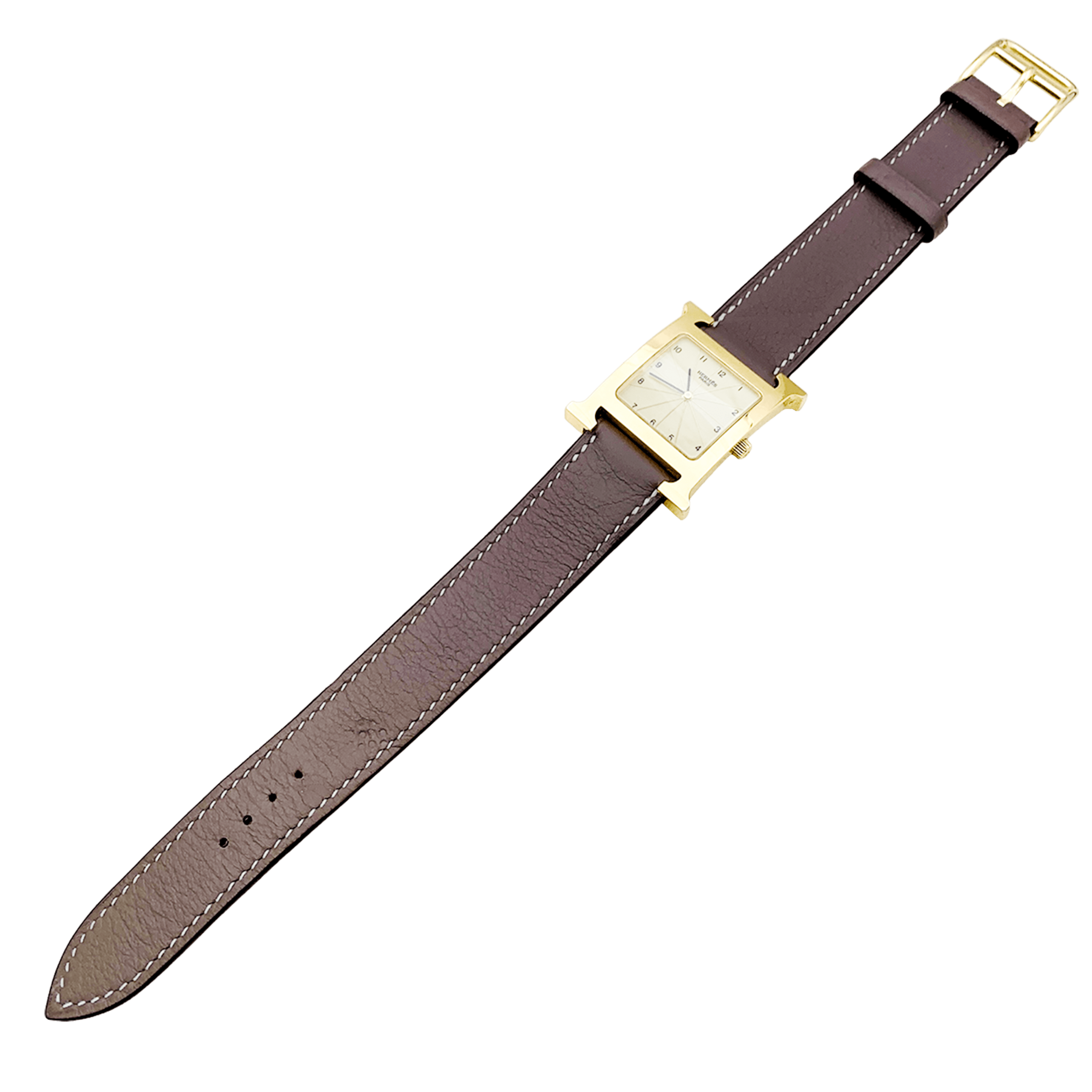 Montre Hermès, "Heure H", plaqué or, acier.