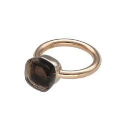 POMELLATO "Nudo" Solitaire Ring in white gold, rose gold, and quartz
