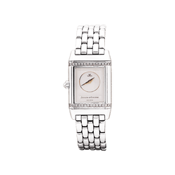 Montre Jaeger Lecoultre, "Reverso", acier et diamants.