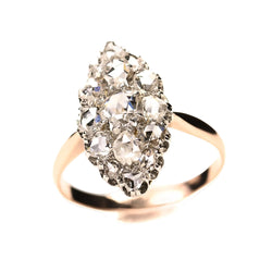Marquise Ring in Rose gold, Platinum and Diamonds