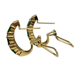 Yellow Gold Clip-On Earrings with Emeralds and Diamonds