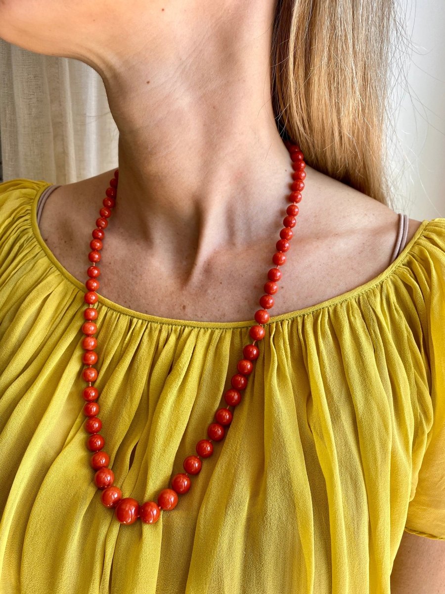 1970s Natural Mediterranean Coral Necklace - Castafiore