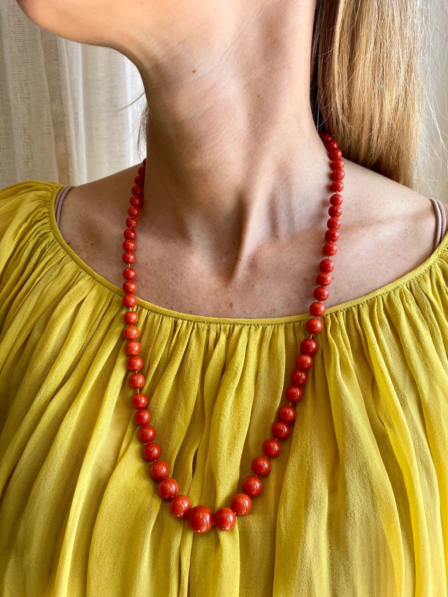 1970s Natural Mediterranean Coral Necklace - Castafiore