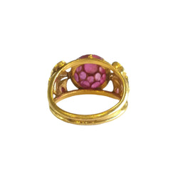 Yellow Gold Ruby Ball Ring