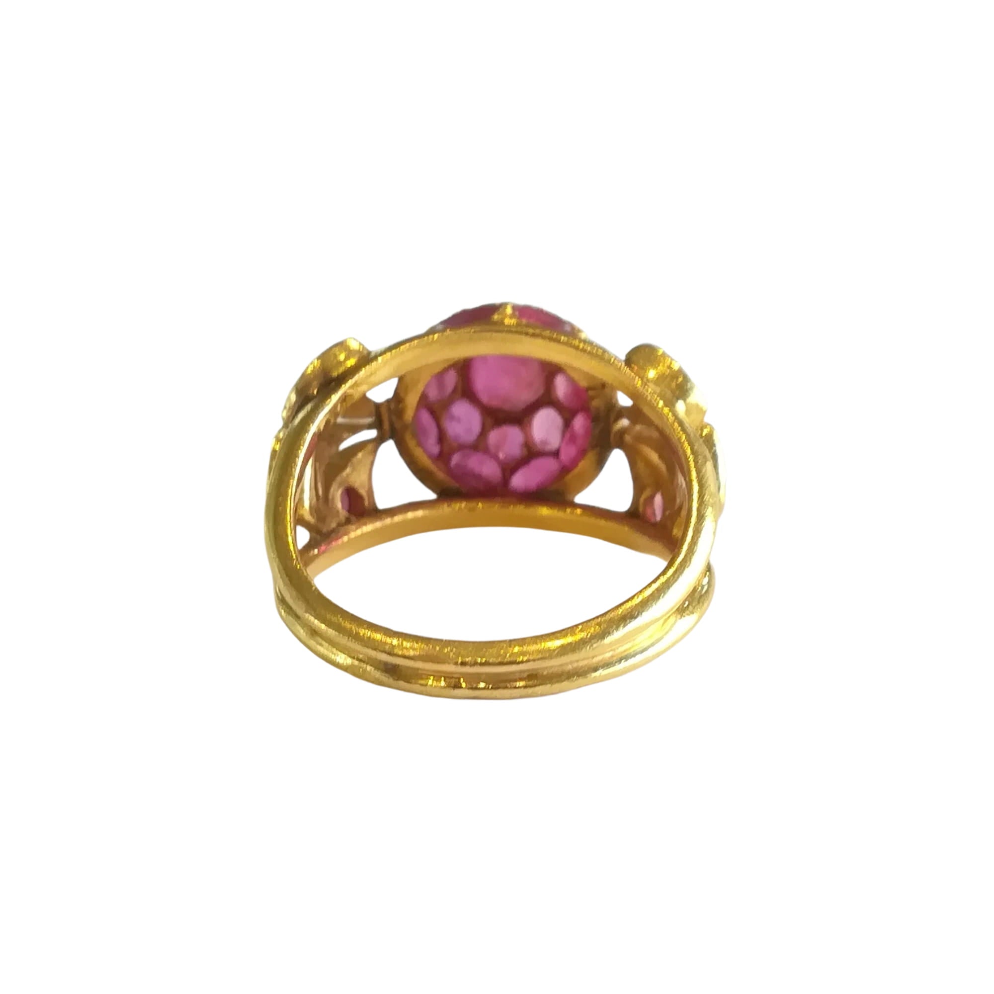 Yellow Gold Ruby Ball Ring